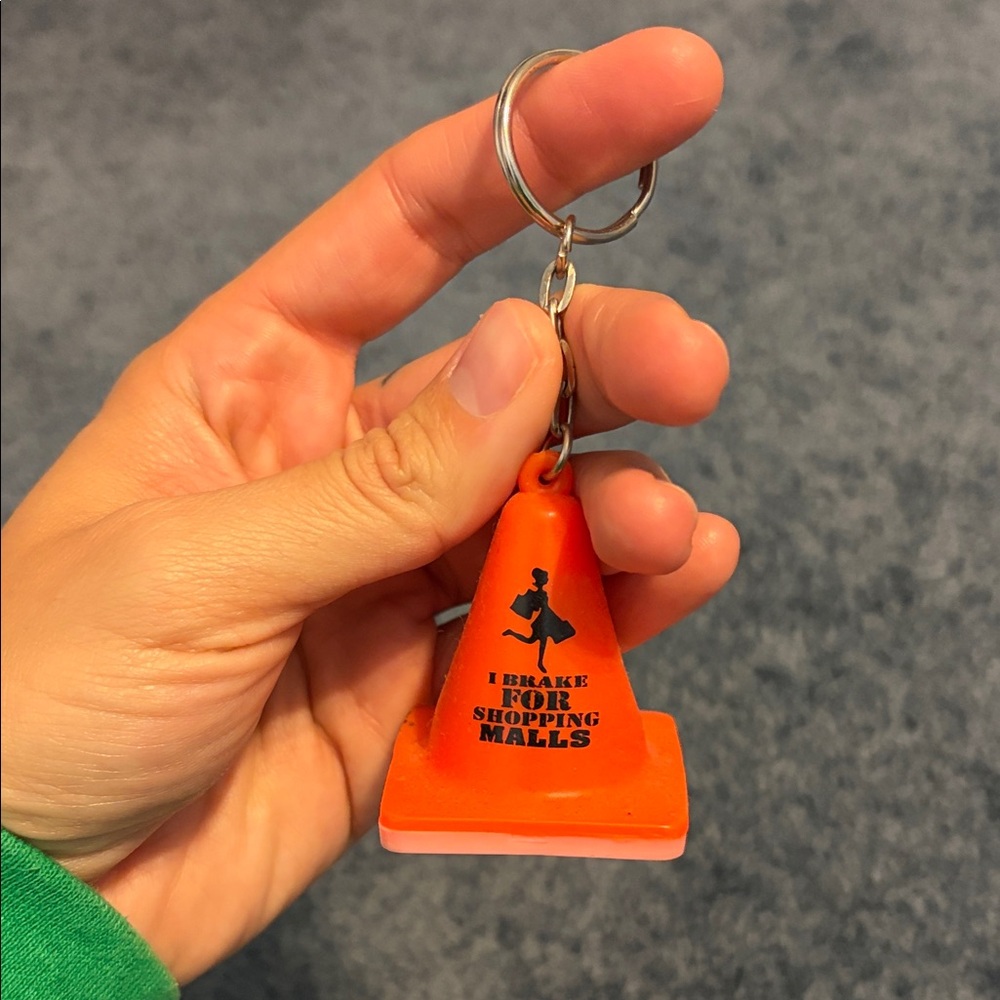 Orange Traffic Cone Keychain